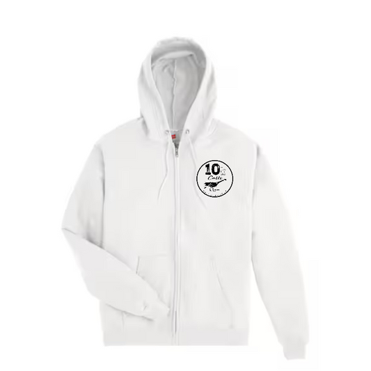 White Hoodie Full Zip